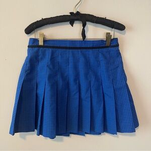 90s Athleisure blue and black grid print tennis pickleball skirt 27”